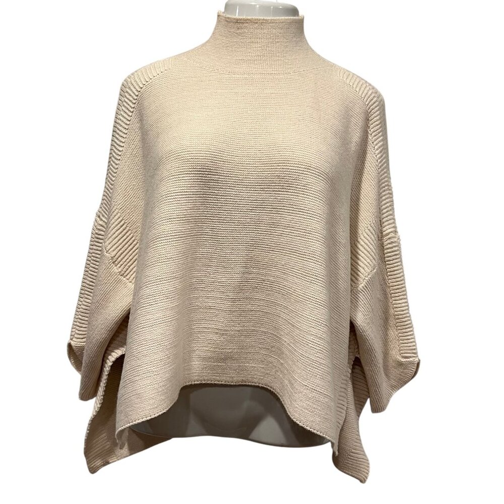 Kerisma Boho Oversized Pullover Mockneck Sweater, Ecru, OS